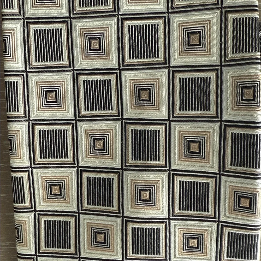 INSIGNIA Geometric Patterned Tie  By Martin Wong- Black, Gray, Cream